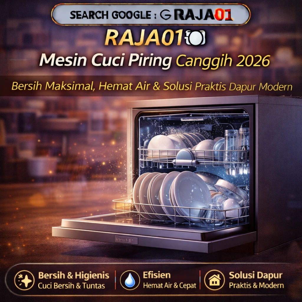 RAJA01 🍽️ Mesin Cuci Piring Canggih 2026 Bersih Maksimal, Hemat Air & Solusi Praktis Dapur Modern.